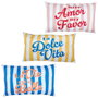 Home Deco Factory Cojín Decorativo 30x50 - Colección Dolce Vita - Colores Surtidos (Amarillo/Azul, Azul/Naranja, Rosa/Rojo)