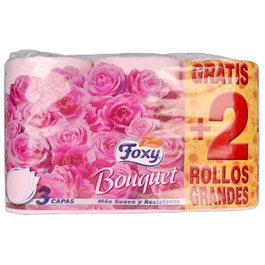 Foxy BOUQUET Papel Higiénico Color & Perfume 3 Capas 6 Rollos