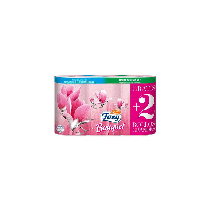 Foxy BOUQUET Papel Higiénico Color y Perfume 3 Capas, 6 Rollos (Pack de 4 + 2 Gratis) - Suavidad Excepcional y Resistencia