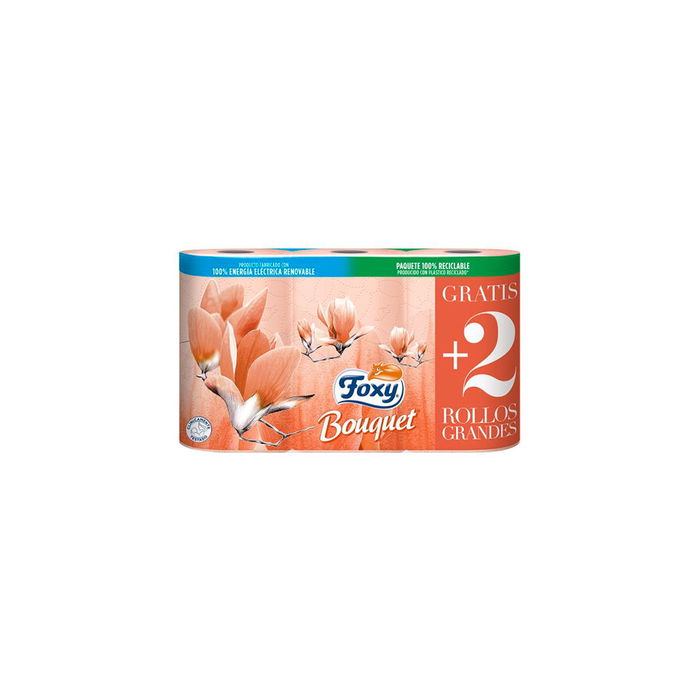 Foxy BOUQUET Papel Higiénico Color y Perfume 3 Capas, 6 Rollos (Pack de 4 + 2 Gratis) - Suavidad Excepcional y Resistencia