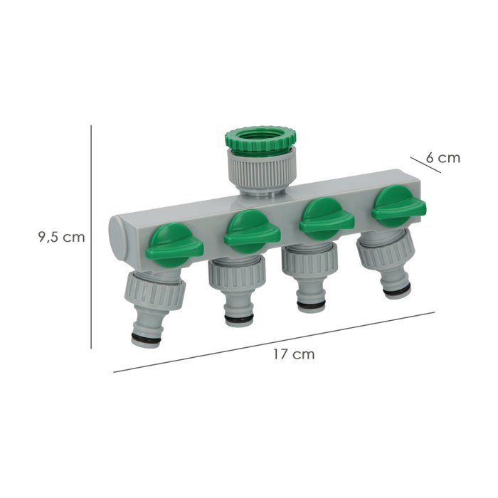 SATURNIA Distribuidor de Manguera de 4 Vías con Adaptador