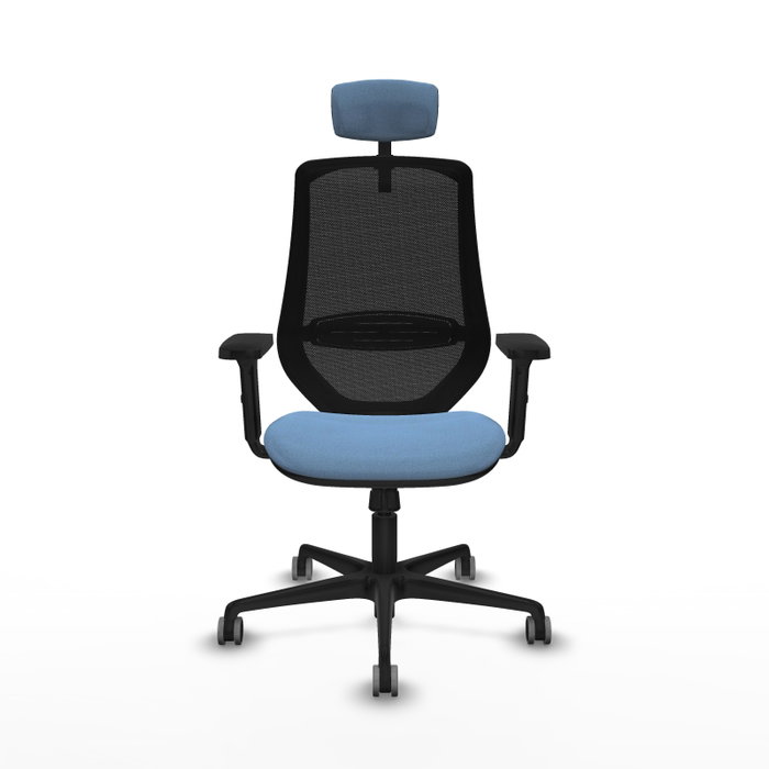 PIQUERAS Y CRESPO Silla de oficina Mardos con mecanismo Sincro, Azul cielo y Negro