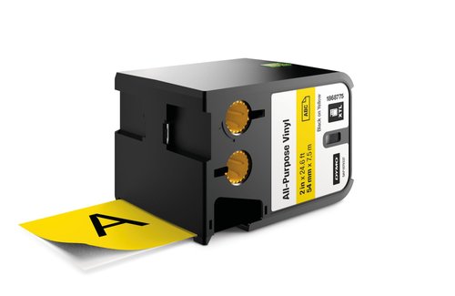 Dymo Cinta de Rotulación XTL Vinilo 54mm x 7m Negro sobre Amarillo