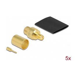 DeLOCK Conector SMA hembra para engarzar LMR400 con tubo termorretráctil, 5 unidades
