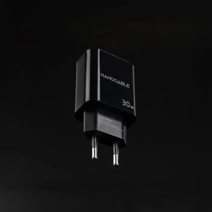Nanocable Cargador de Pared USB-C PD + USB-A QC 30W Negro