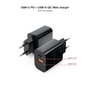 Nanocable Cargador de Pared 30W USB-C PD + USB-A QC Negro