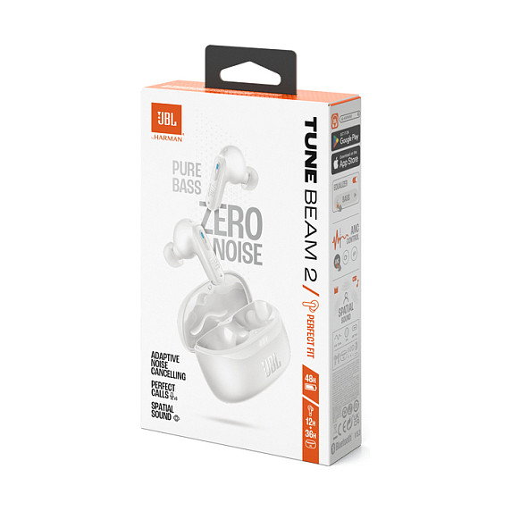 JBL Tune Beam 2 Auriculares Inalámbricos Bluetooth Intrauditivos, Color Blanco