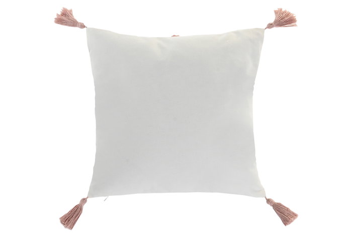 DKD Home Decor Cojín de Poliéster con Aplicaciones Blanco 45x45 cm