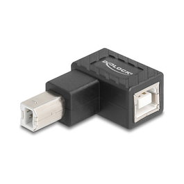 DeLOCK Adaptador USB 2.0 B Macho a B Hembra 90° Giro Hacia Arriba 67205, Plug & Play, Negro