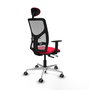 PIQUERAS Y CRESPO Silla de oficina Motilla con Mecanismo Sincro/Traslack, Rojo y Gris