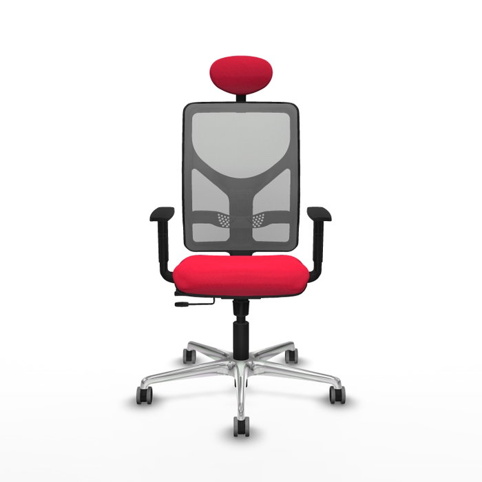 PIQUERAS Y CRESPO Silla de oficina Motilla con Mecanismo Sincro/Traslack, Rojo y Gris