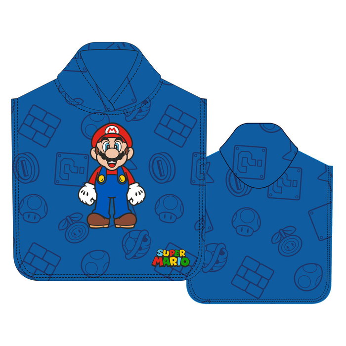 Safta Poncho Super Mario de Microfibra 50x100cm Safta Poncho Super Mario de Microfibra 50x100cm