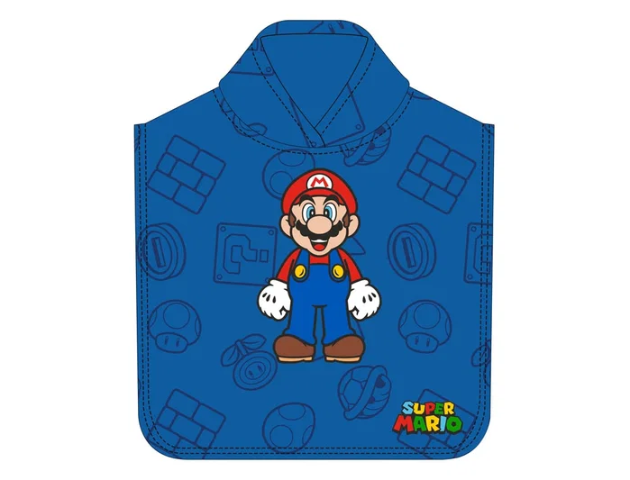 Safta Poncho Super Mario de Microfibra 50x100cm Safta Poncho Super Mario de Microfibra 50x100cm