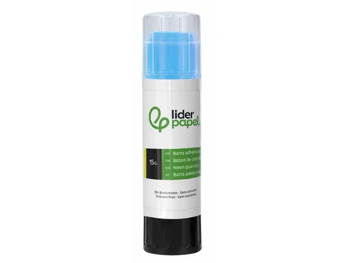 Liderpapel - Pegamento en Barra Trazo Mágico 15 g, Colores Neón Surtidos (Celeste, Amarillo, Rosa, Verde), Secado Rápido, Uso Escolar y Oficina