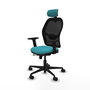 PIQUERAS Y CRESPO Silla de oficina Jorquera con mecanismo Sincro/Traslack Turquesa y Negro