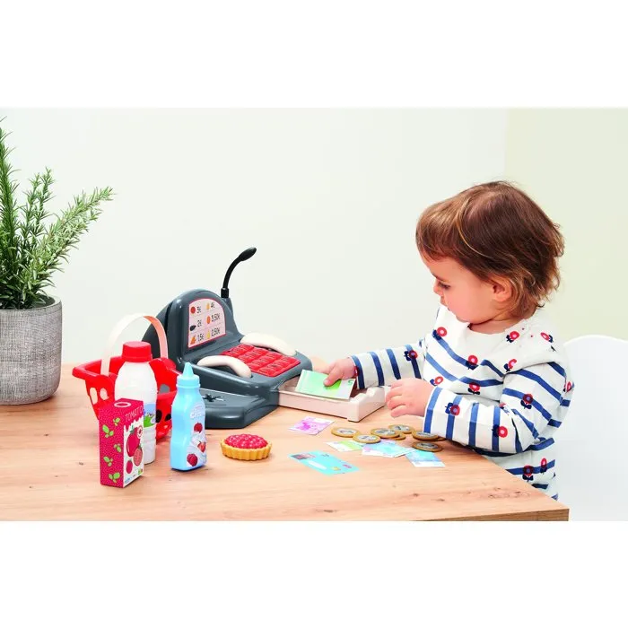 Ecoiffier Caja Registradora con Accesorios, Teléfono y Micrófono, para Niñas a Partir de 18 Meses