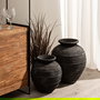 Jarrón Gris Fibra de Cemento Decoración 45 X 45 X 51 cm
