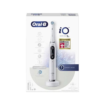 Braun Oral-B iO Series 9N Alabaster White Cepillo dental vibratorio para adulto con temporizador y sensor de presión, 7 modos