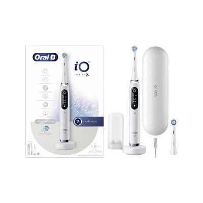 Braun Oral-B iO Series 9N Alabaster White Cepillo dental vibratorio para adulto con temporizador y sensor de presión, 7 modos