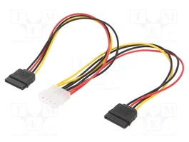GEMBIRD Cable de alimentación SATA Molex a 2x SATA 15 pin, 0,3m