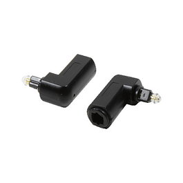 LogiLink Adaptador de Audio Toslink/M a Toslink/F de 90 grados, negro