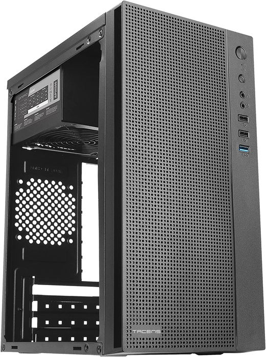 Tacens AC5500 - Caja de Ordenador Mini Torre Micro-ATX/Mini-ITX con Fuente de Alimentación 500W ATX, Panel Frontal USB 3.0 y 2.0, Bahías para 2 HDD y 2 SSD