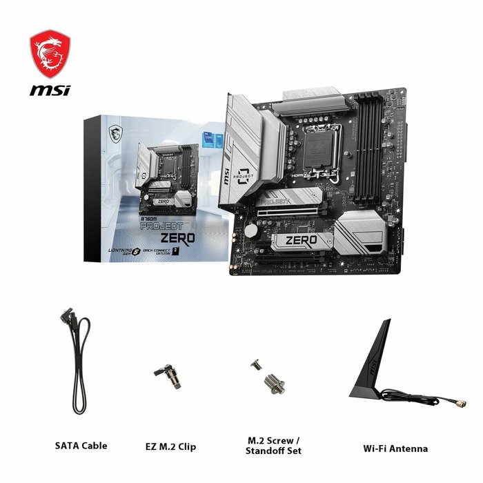 MSI B760M Project Zero LGA 1700 Micro ATX DDR5 MSI B760M Project Zero LGA 1700 Micro ATX DDR5