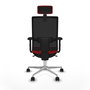 PIQUERAS Y CRESPO Silla de oficina Horna con mecanismo Sincro, asiento rojo y respaldo negro