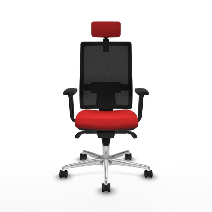 PIQUERAS Y CRESPO Silla de oficina Horna con mecanismo Sincro, asiento rojo y respaldo negro PIQUERAS Y CRESPO Silla de oficina Horna con mecanismo Sincro, asiento rojo y respaldo negro