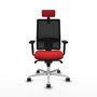 PIQUERAS Y CRESPO Silla de oficina Horna con mecanismo Sincro, asiento rojo y respaldo negro