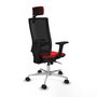 PIQUERAS Y CRESPO Silla de oficina Horna con mecanismo Sincro, asiento rojo y respaldo negro