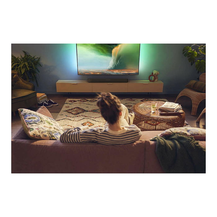 Philips TAB5109/10 Soundbar 2.0 Canales, 60W, DTS/Dolby, Bluetooth 5.4, USB, Color Gris Oscuro - Altavoz para TV