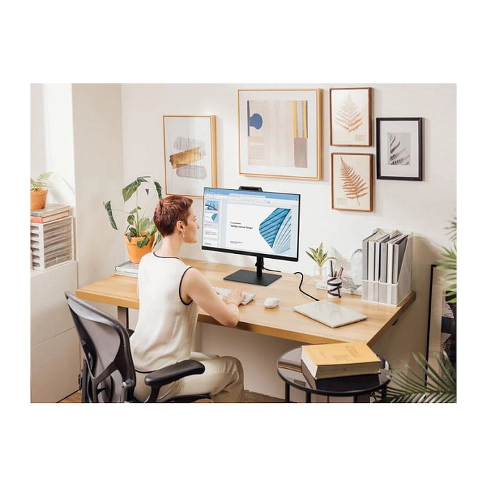 Viewsonic VG2741V-2K Monitor 27" 2K QHD IPS 100Hz con Altavoces y Cámara Web, Puertos HDMI/DP/USB-C, Negro