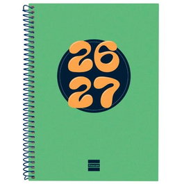 Finocam Agenda Cool para Estudiantes Espiral 2026-2027 Verde 155x212mm