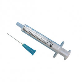 Becton Dickinson Jeringa 2 Cuerpo 2 mL Con Aguja Azul 23G, 100 Unidades