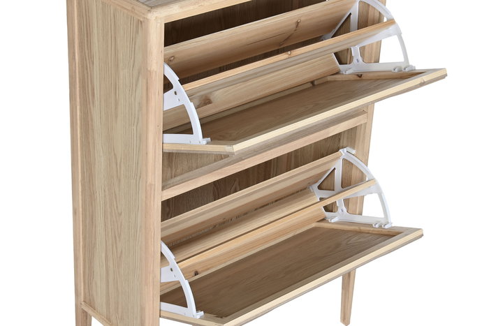DKD Home Decor Zapatero Romantico Natural Abeto MDF 2 Cajones 70 x 103 x 30 cm