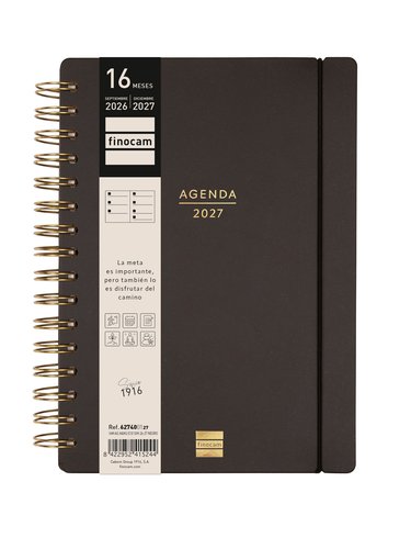 Finocam Agenda Haiku Espiral 16 Meses Negra 2026-2027 Finocam Agenda Haiku Espiral 16 Meses Negra 2026-2027