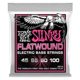 ERNIE BALL Juego de Cuerdas para Bajo Eléctrico Entorchado Plano Slinky Super 45-100