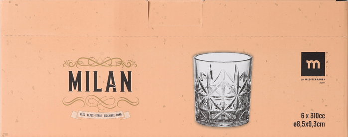 La Mediterranea Vaso Milan 310 cc (48 Unidades) inevitablemente elegante