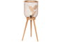 DKD Home Decor Lámpara de Sobremesa Metal y Pino Hoja Dorado