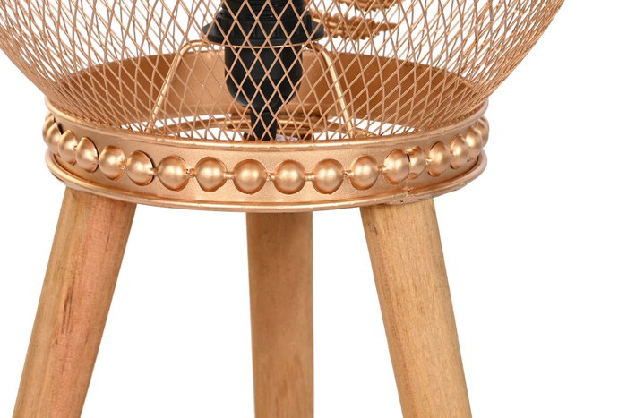 DKD Home Decor Lámpara de Sobremesa Metal y Pino Hoja Dorado