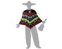 Disfraz Mariachi Hombre Adulto Talla Única con Poncho Multicolor y Calaveras