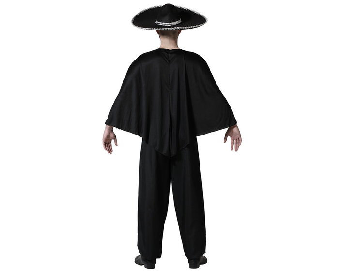 Disfraz Mariachi Hombre Adulto Talla Única con Poncho Multicolor y Calaveras