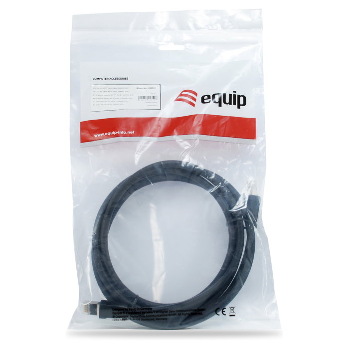 Equip Cable de Red Ethernet Cat 8.1 S/FTP 2xRJ45 0.5m Negro sstp