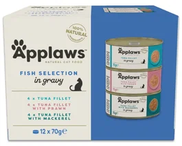 Applaws Cat Lata Selec Pescado Salsa Multi 12x70g