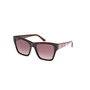 Guess Gafas GU00113 - Gafas de Sol de Mujer, Montura Cuadrada Havana, Cristal Marrón Degradado, Diámetro 55 mm, Ancho Puente 17 mm