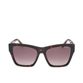 Guess Gafas GU00113 - Gafas de Sol de Mujer, Montura Cuadrada Havana, Cristal Marrón Degradado, Diámetro 55 mm, Ancho Puente 17 mm