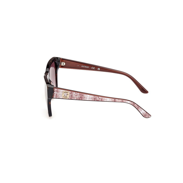 Guess Gafas GU00113 - Gafas de Sol de Mujer, Montura Cuadrada Havana, Cristal Marrón Degradado, Diámetro 55 mm, Ancho Puente 17 mm