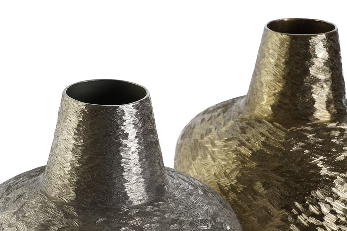 DKD Home Decor Jarron Moderno Dorado Plateado 22 x 33 x 22 cm (2 Unidades)