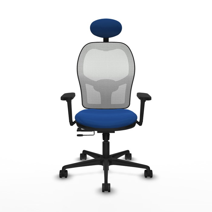 PIQUERAS Y CRESPO Silla de oficina Jorquera con mecanismo Sincro/Traslack Azul y Blanco PIQUERAS Y CRESPO Silla de oficina Jorquera con mecanismo Sincro/Traslack Azul y Blanco